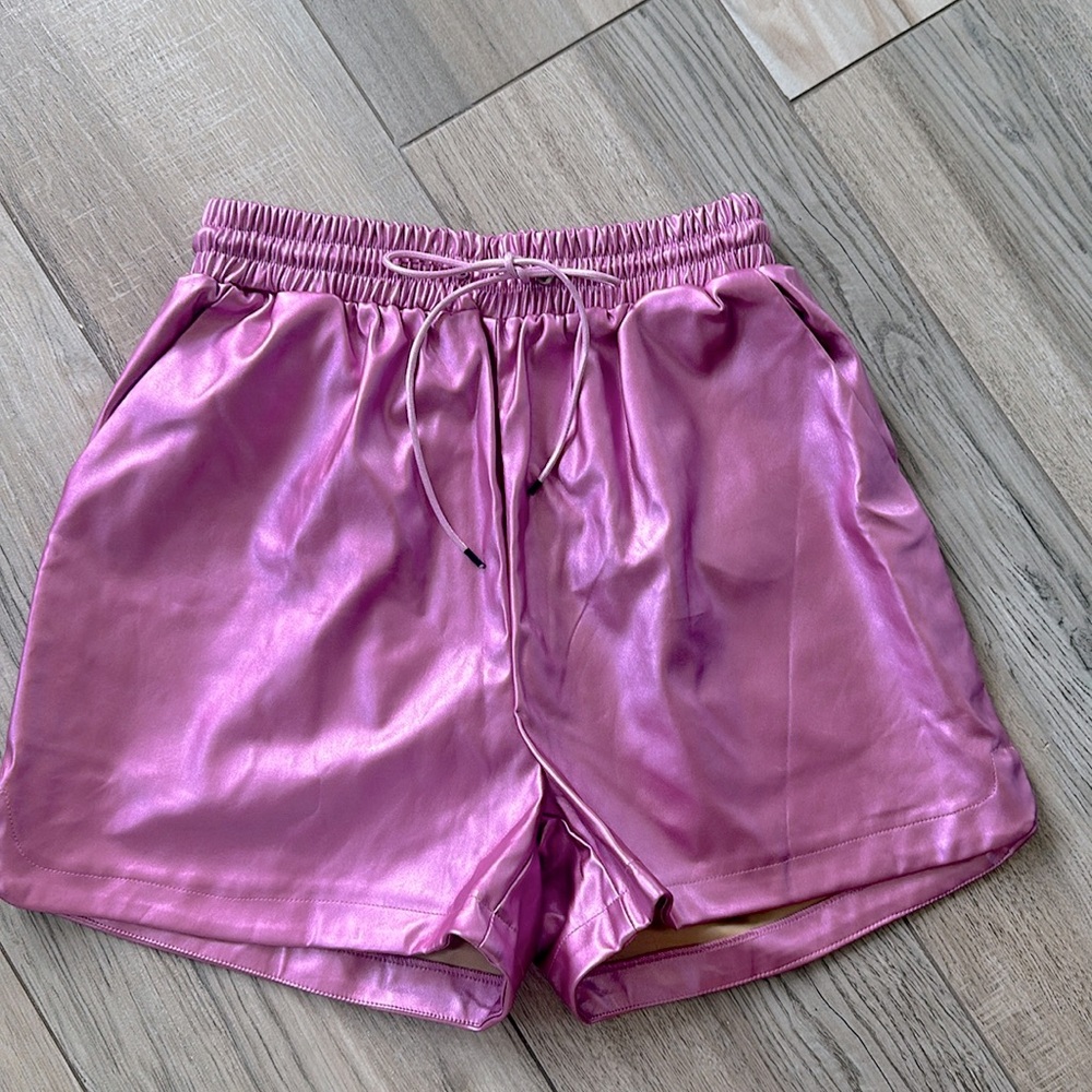 NWT Metallic pink shorts